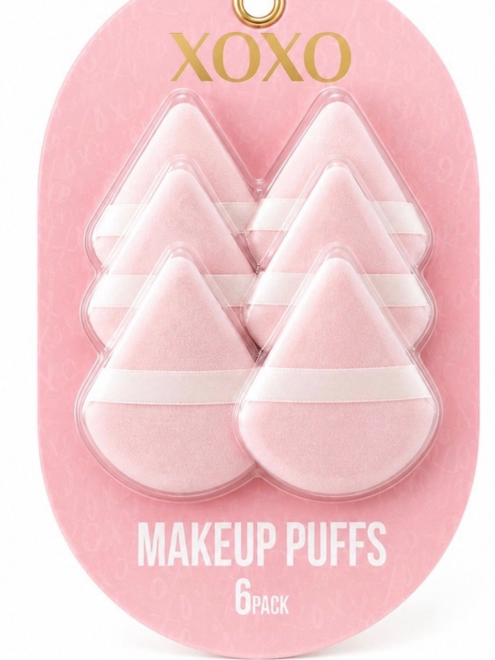 XOXO Light Pink Teardrop Makeup Puffs - 6 Pack